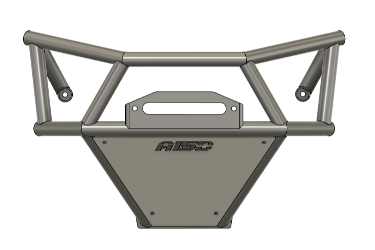 Front view of the KRX Titan Front Bumper by Area 15 Designs for the Kawasaki KRX, showing aggressive styling and full-width protection.