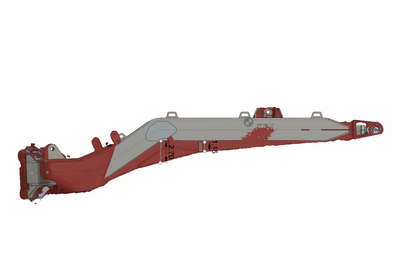 Area 15 Designs KRX Trailing arm comparison with stock 