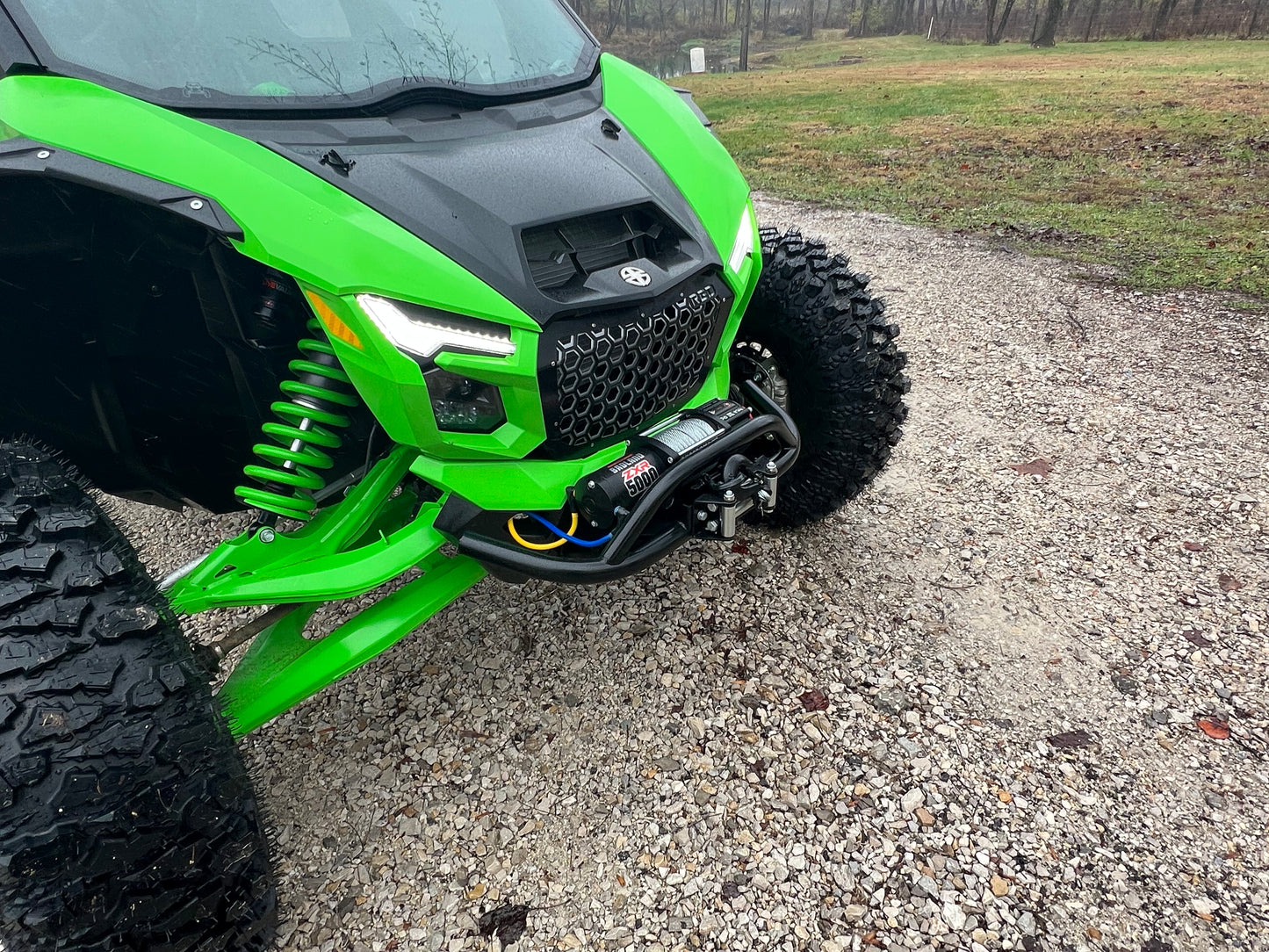 Black area 15 designs H2 Bandit Front bumper mounted up with winch