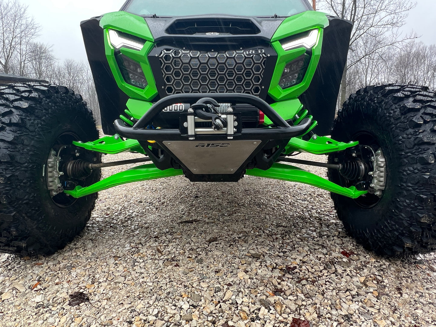 Black area 15 designs H2 Bandit Front bumper mounted up with winch
