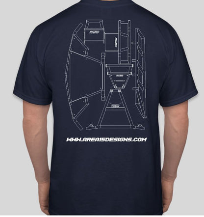AREA 15 DESIGNS BLUE PRINT T-SHIRT