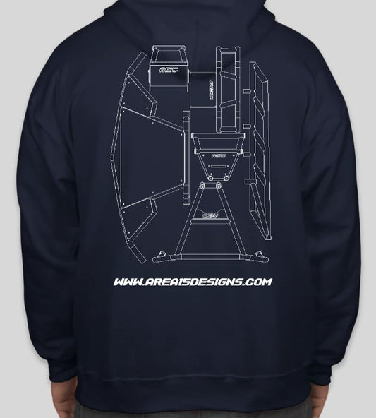 AREA 15 DESIGNS Blue Print Hoodie